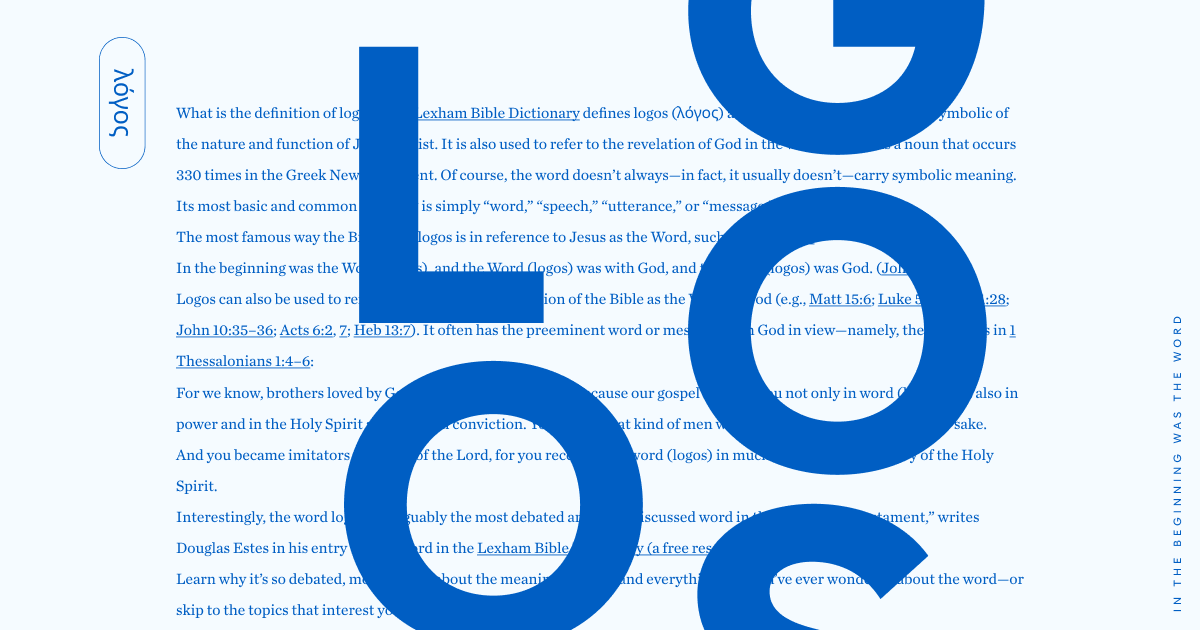 Blog Image CC What Does Logos Mean in the Bible